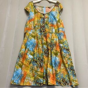 Retrolicious Women’s Dress Size 4X 100% Cotton Abstract Landscape Feminine